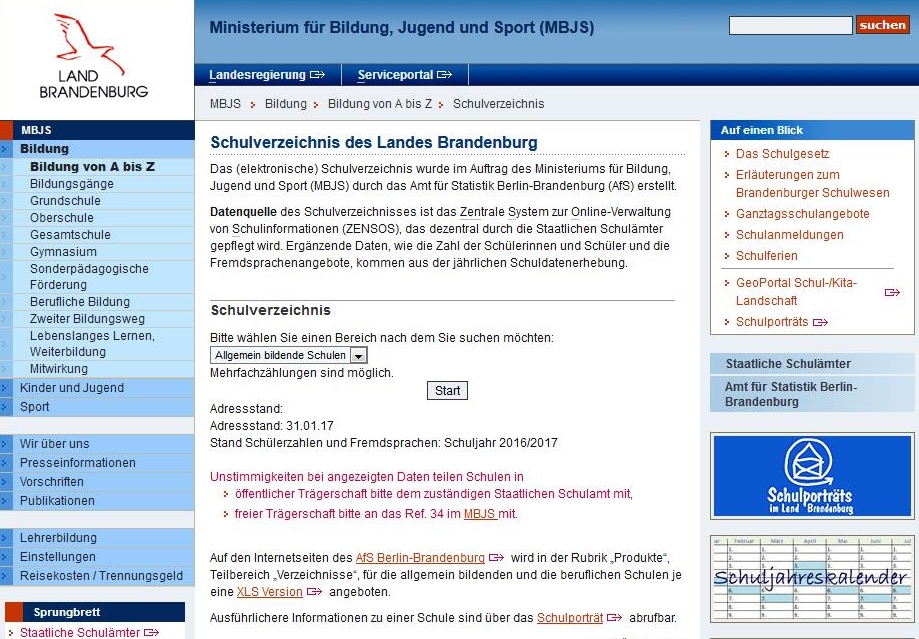 Schuldaten-Bundesländer-Check #4: Brandenburg
